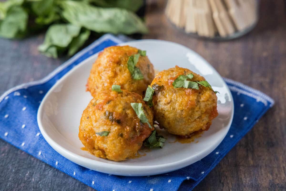 These Italian Chicken Meatballs are juicy, tender, and full of classic Italian flavor. Made with ground chicken, herbs, and Parmesan cheese, they’re lighter than traditional meatballs but still hearty enough for pasta, subs, or meal prep.