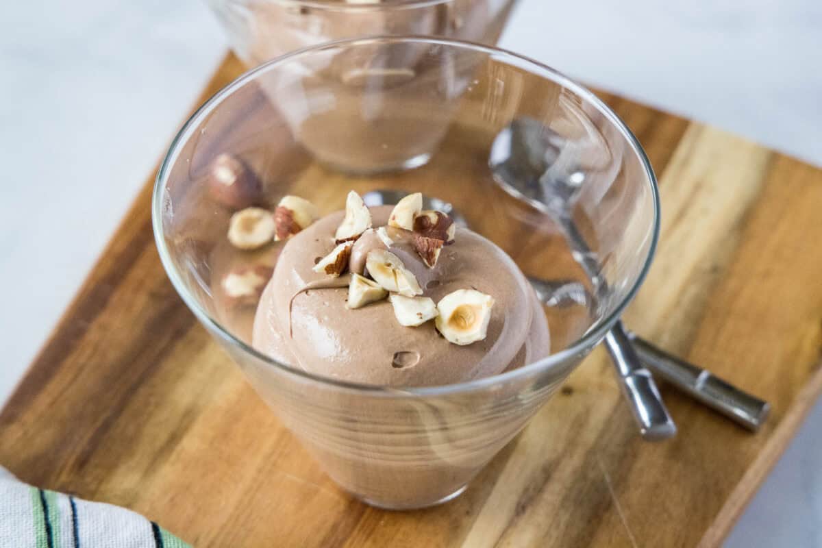 Nutella Mousse – Creamy Nutella mousse is rich, decadent, and just 5 ingredients! No baking required and easy to prep ahead.