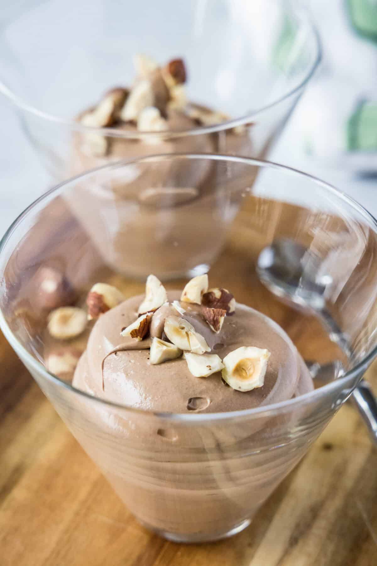 nutella mousse in a glass
