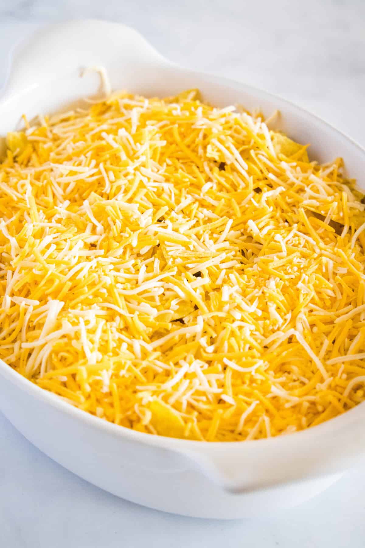 adding cheese to casserole