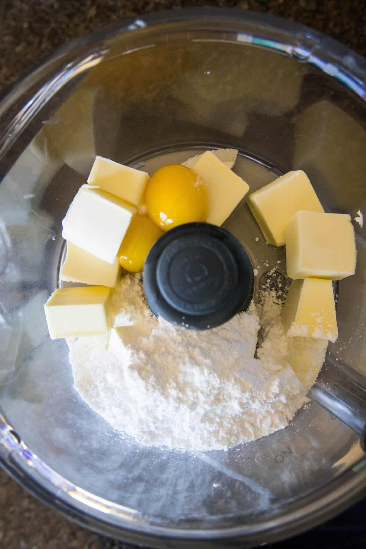 shortbread crust ingredients in food processor