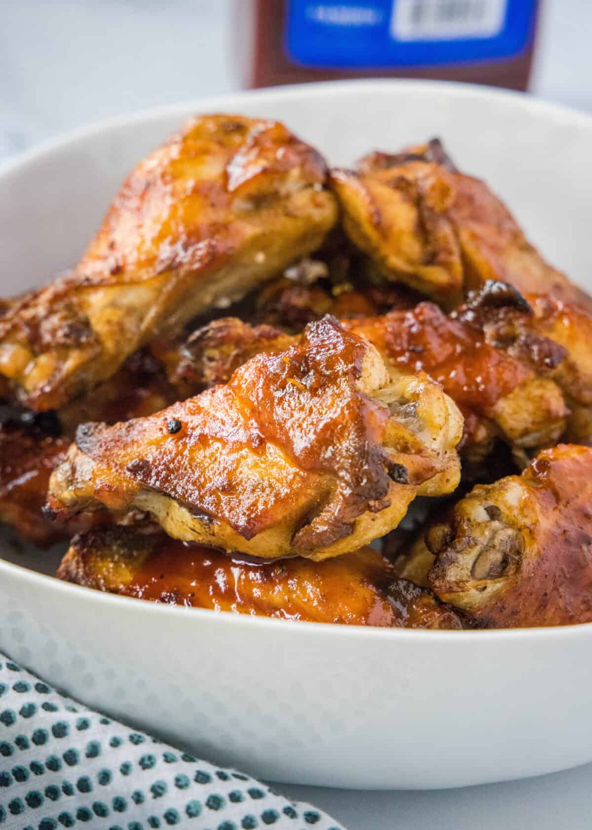 baked chicken wings in a bowl