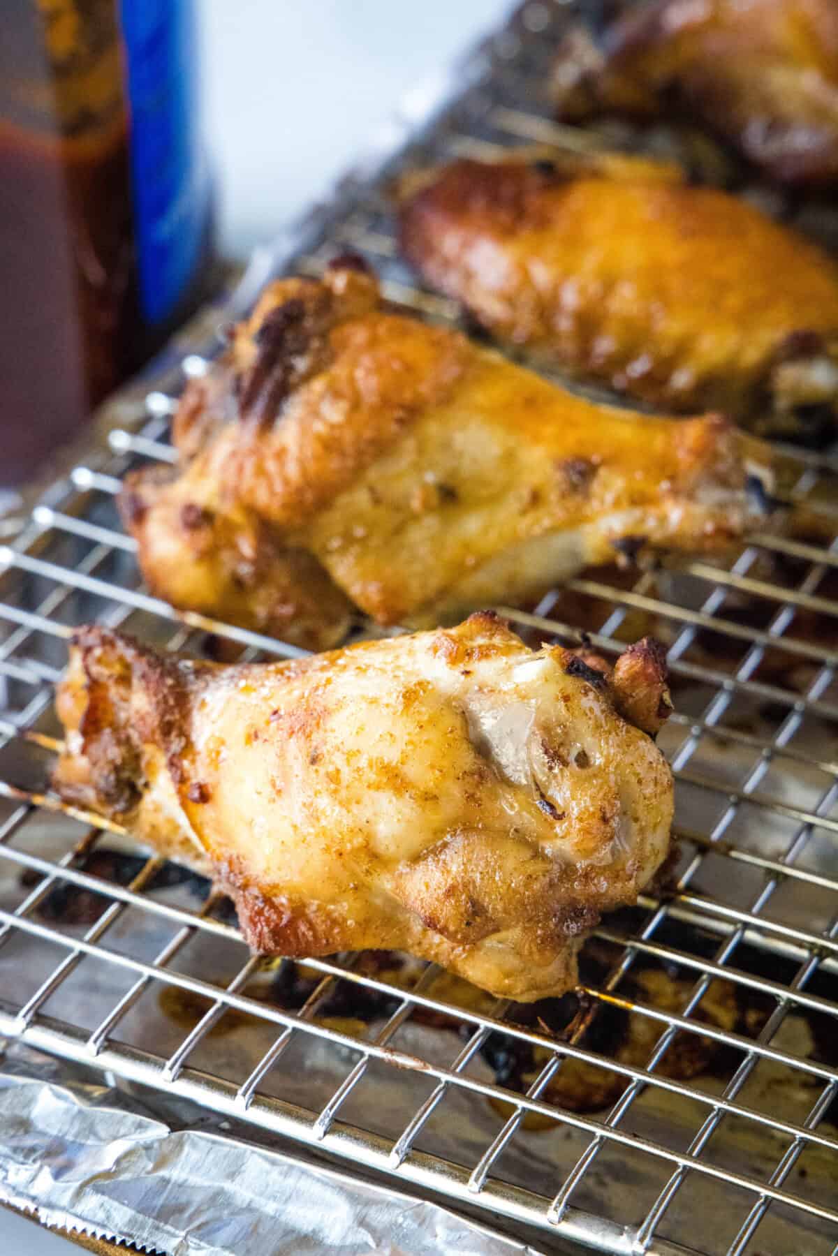 baked chicken wings on baking tray
