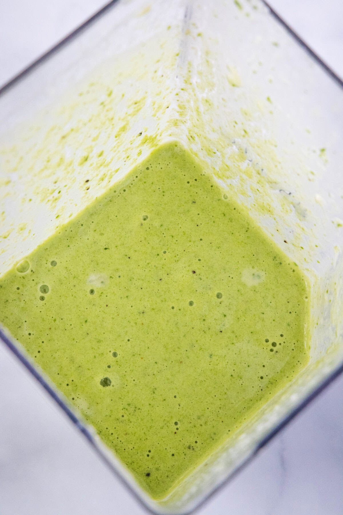 inside blender after processing smoothie