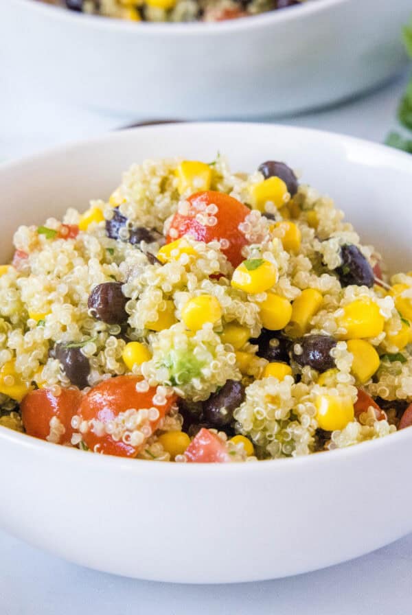 mexican quinoa salad in a bowl