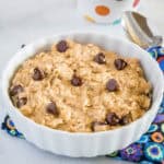 microwave oatmeal cookie in baking dish