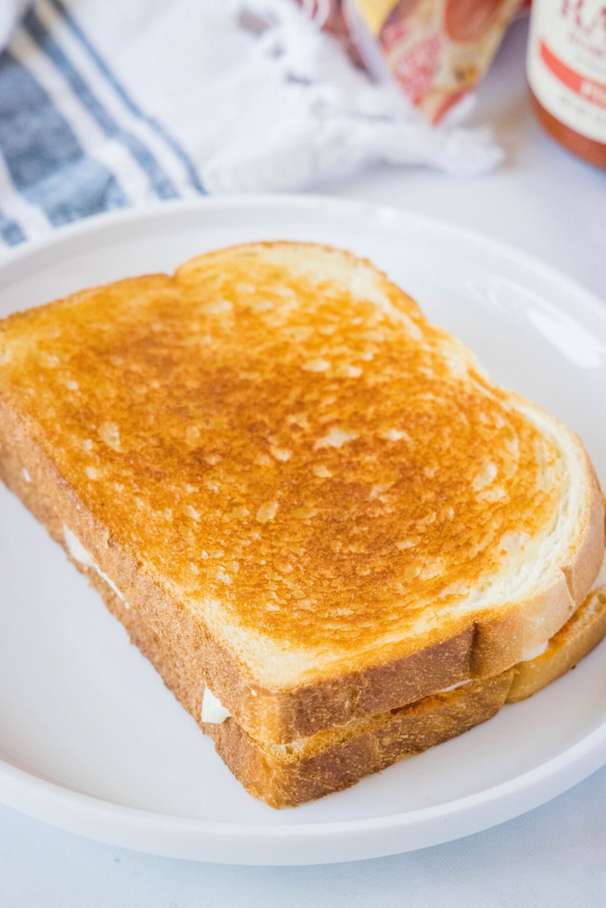 pizza grilled cheese on a plate