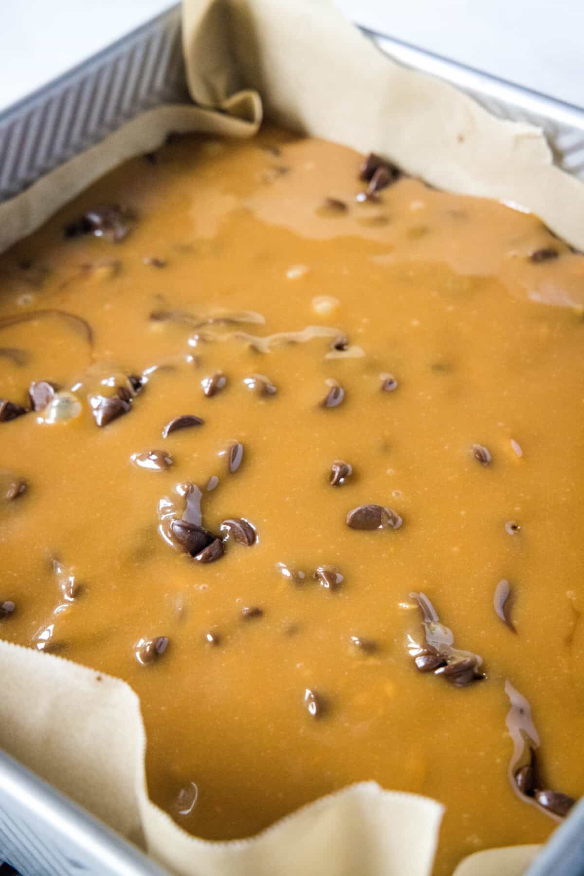 caramel layer in baking pan
