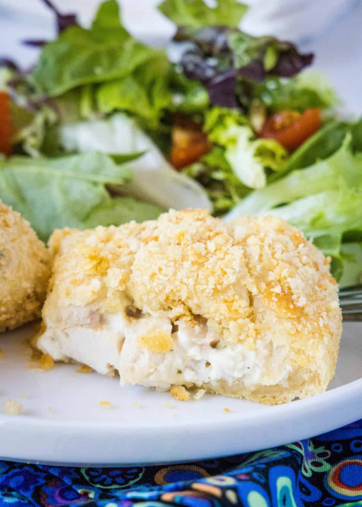 chicken roll up cut in half to see the inside