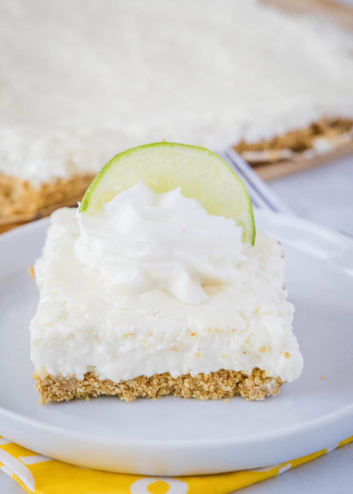 key lime bars on a plate