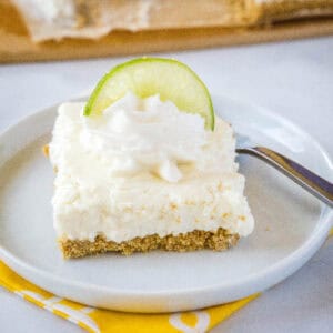 key lime bar on a plate