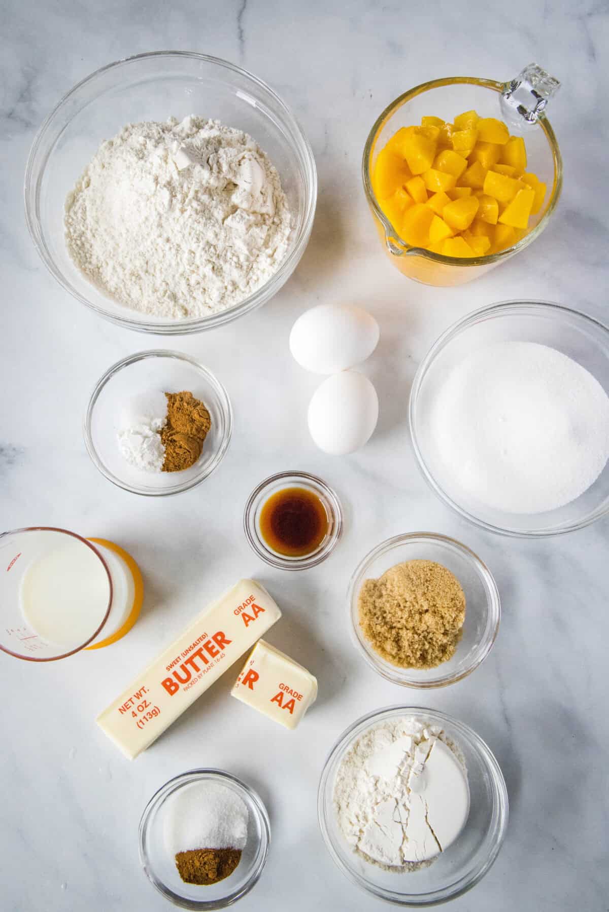 peach cobbler muffin ingredients