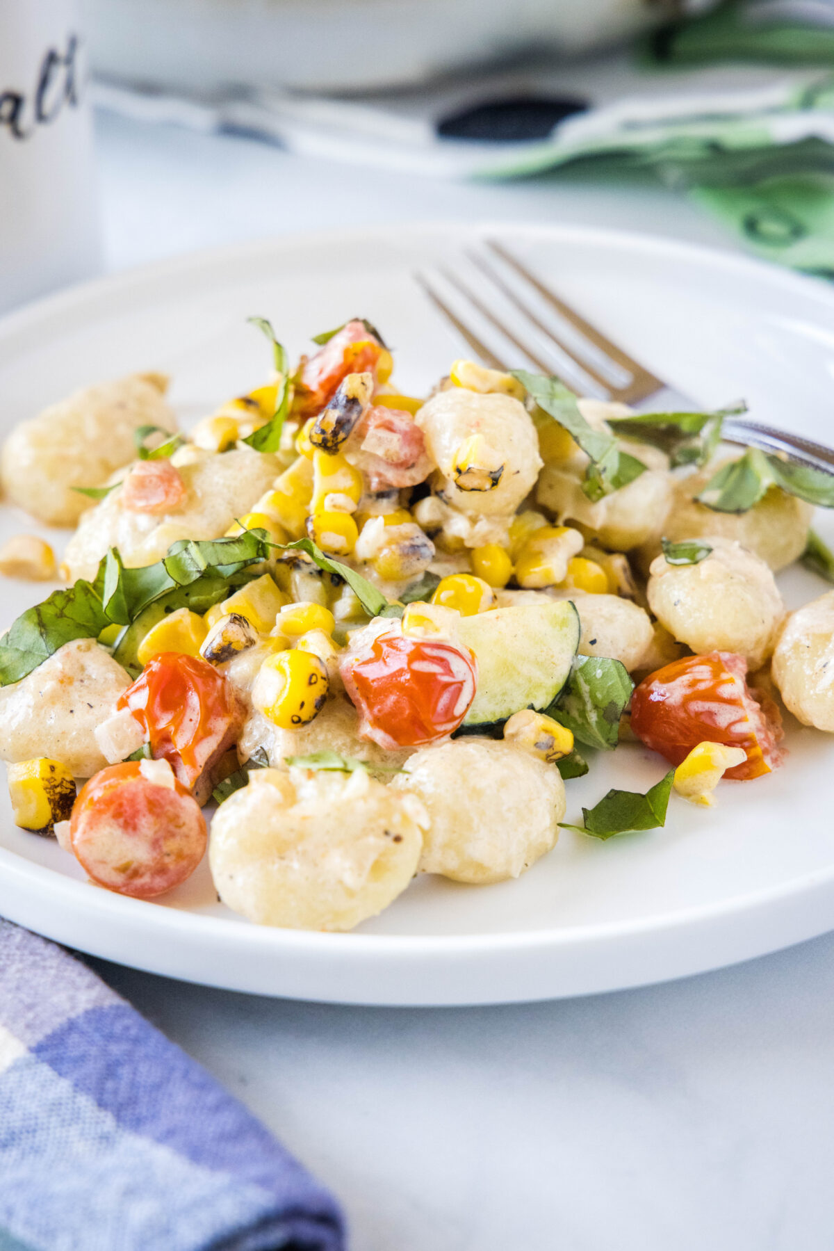 plate with easy summer gnocchi