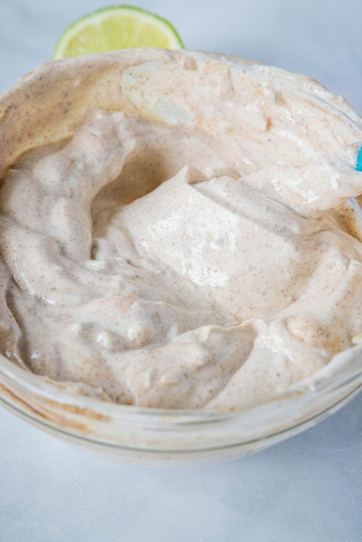 yogurt dip mixed together in a bowl