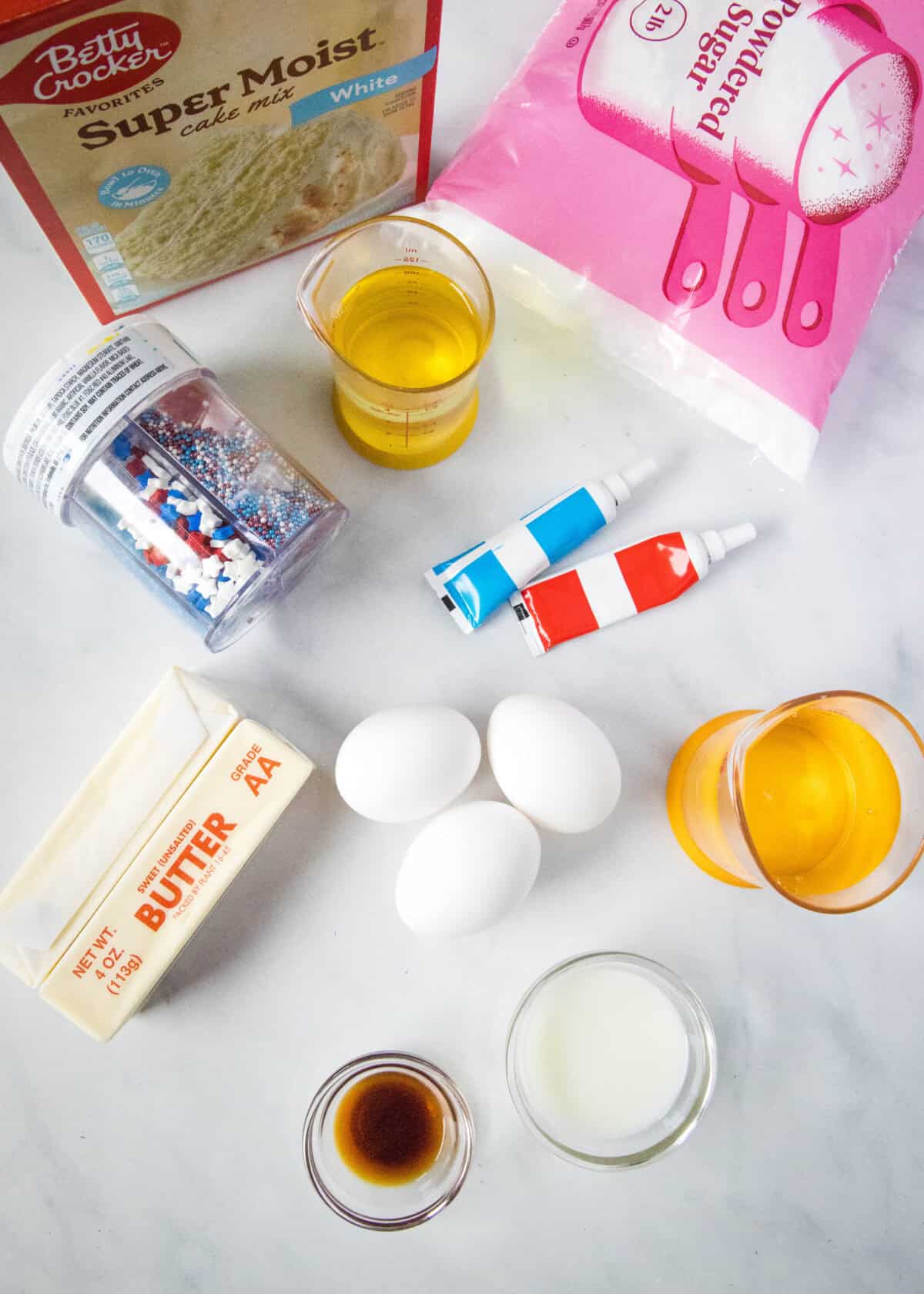 4th of july cupcake ingredients