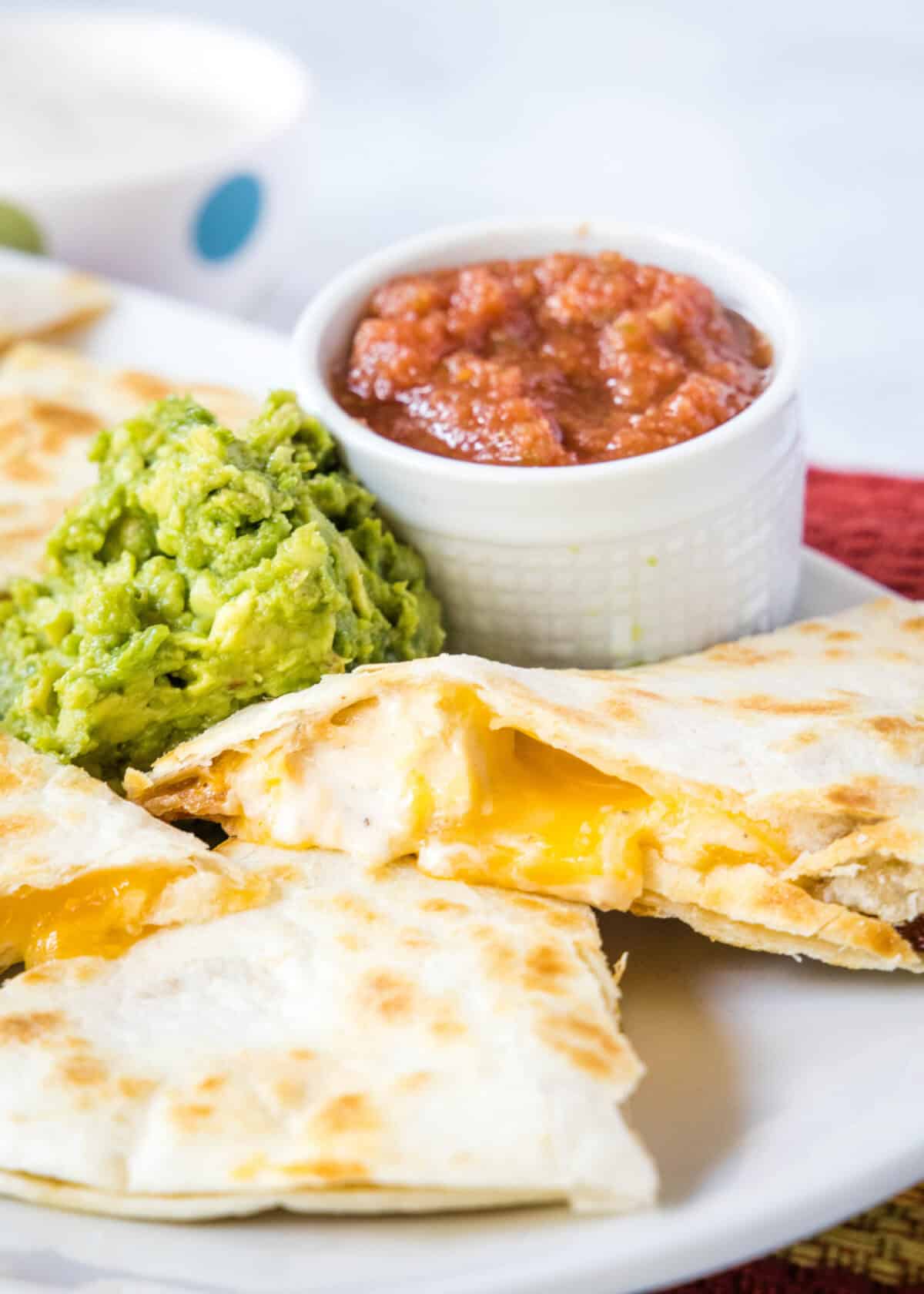 bacon ranch chicken quesadilla on a plate