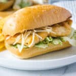 close up chicken caesar sandwich