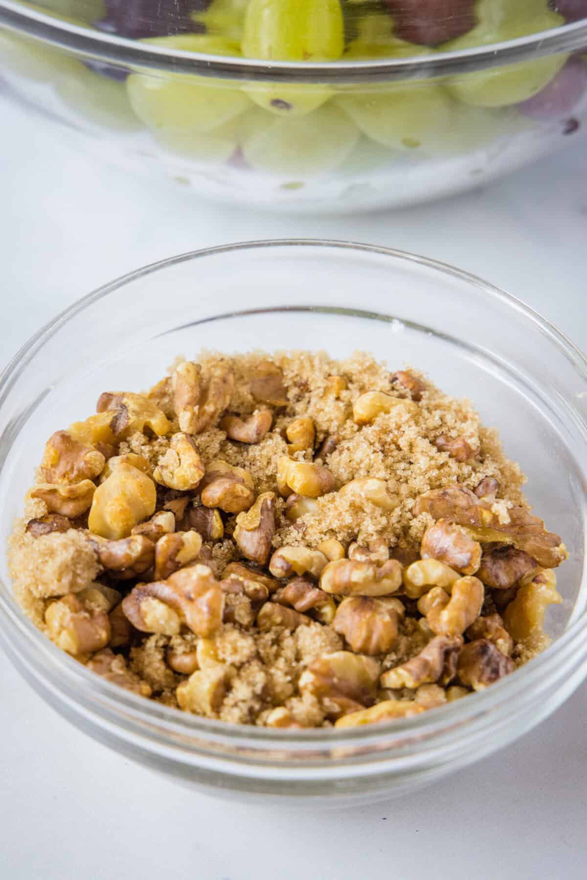 brown sugar and walnut topping