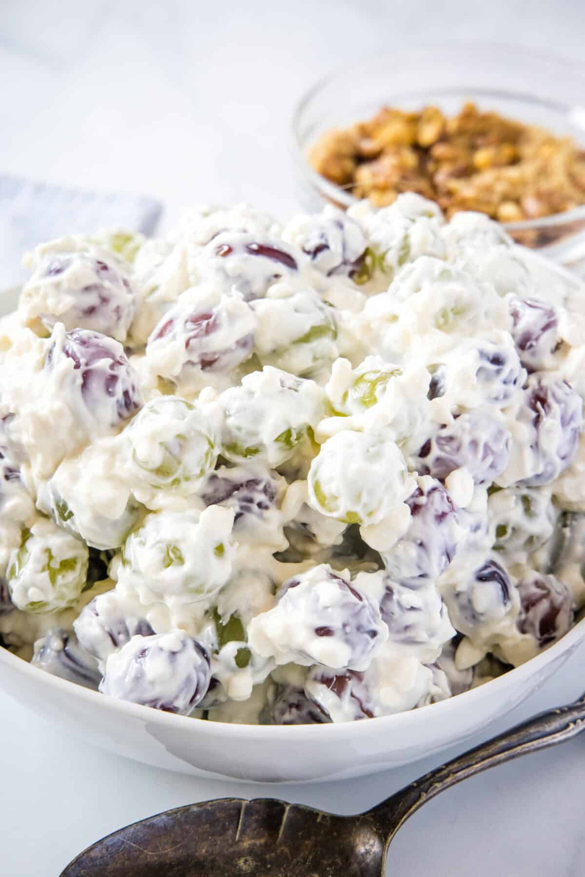 grape salad before adding walnut topping