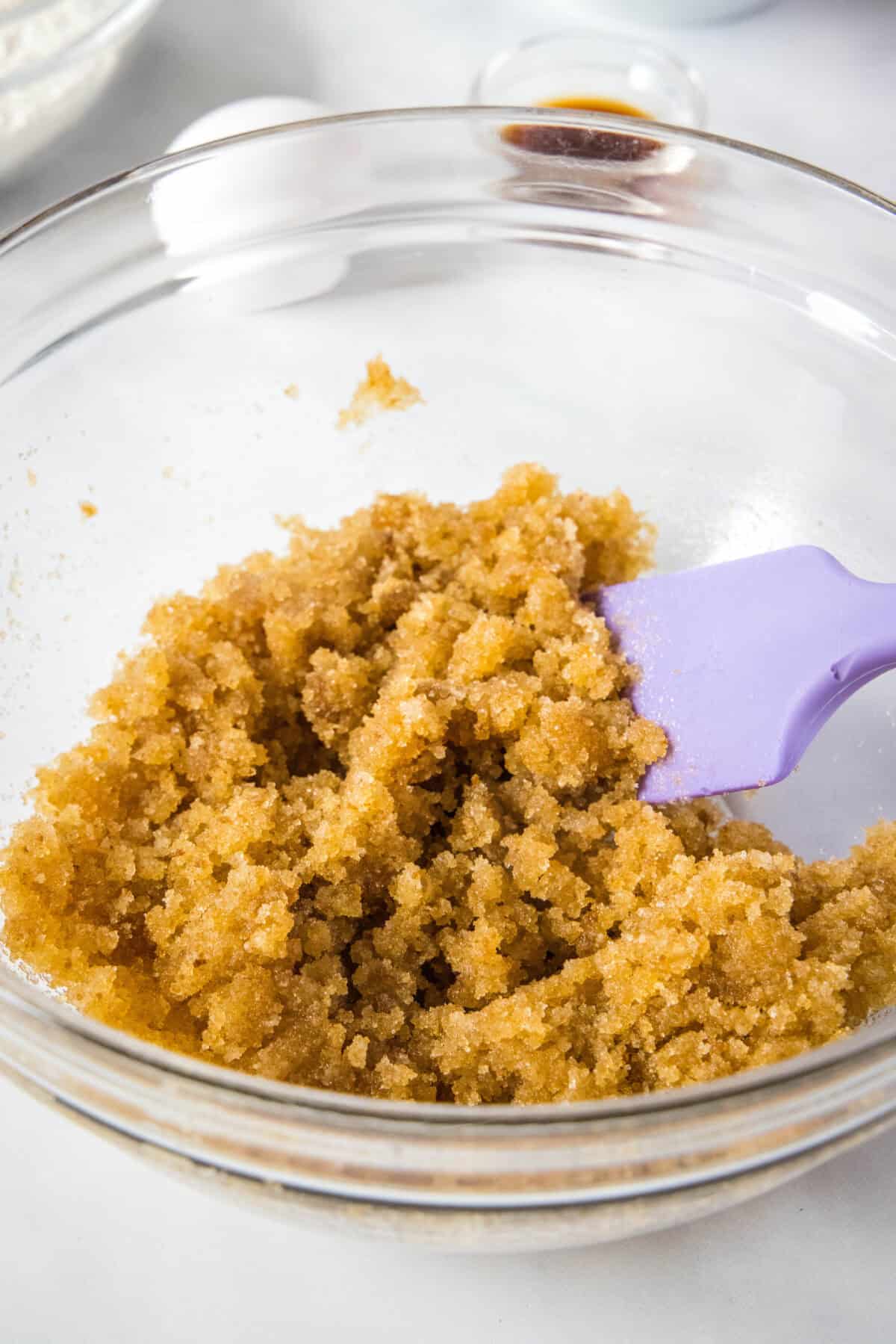 texture after mixing butter and sugars