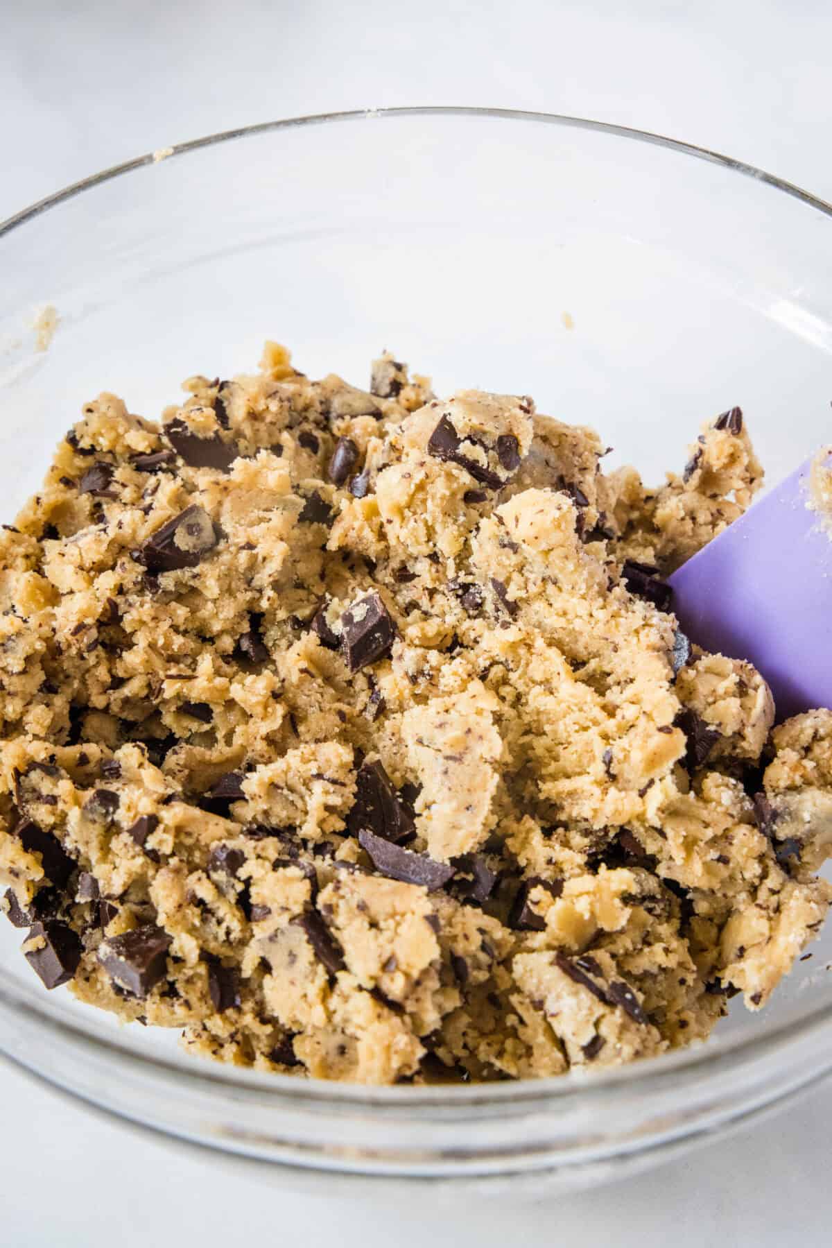 bakery style cookie dough in mixing bowl