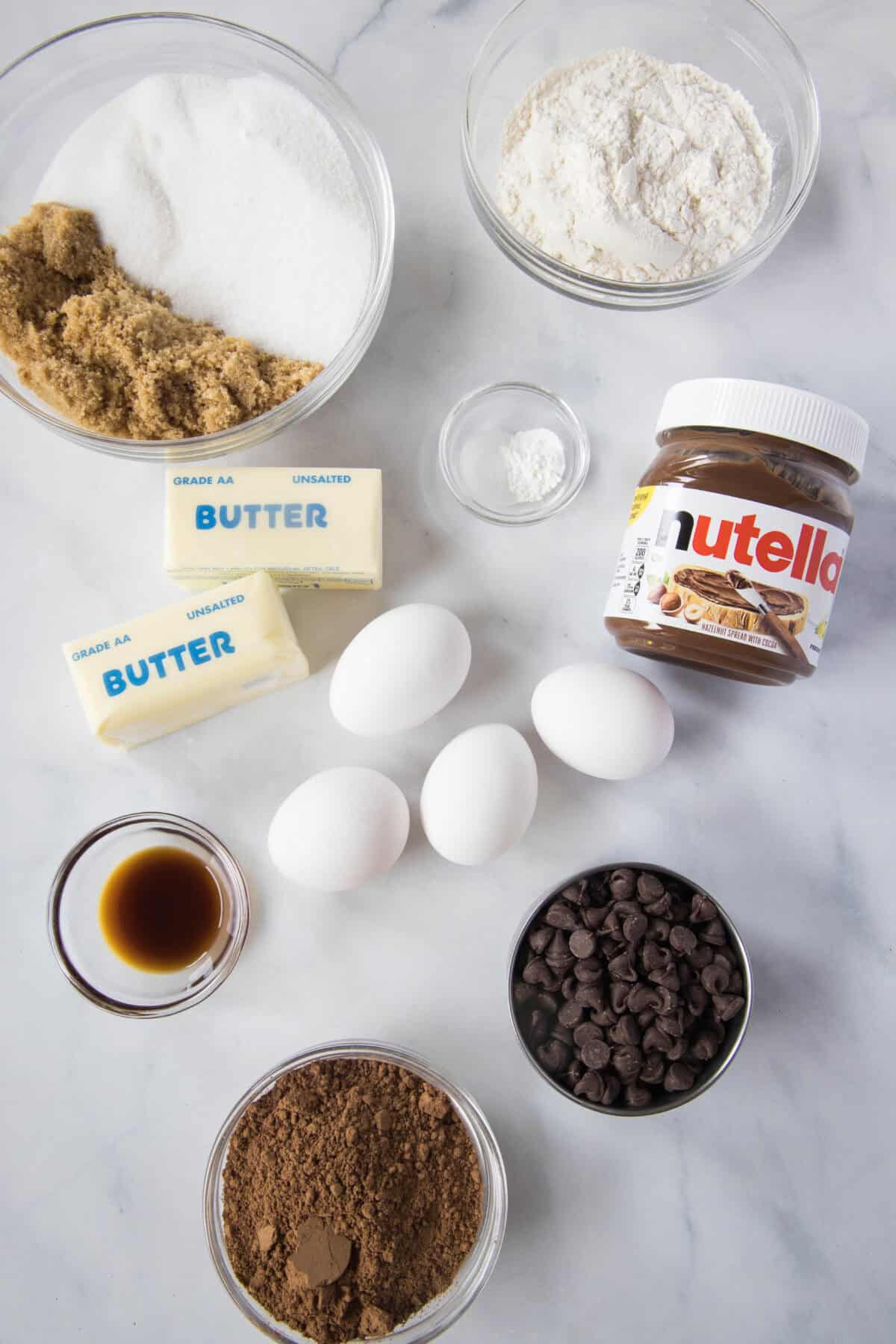 nutella brownies ingredients