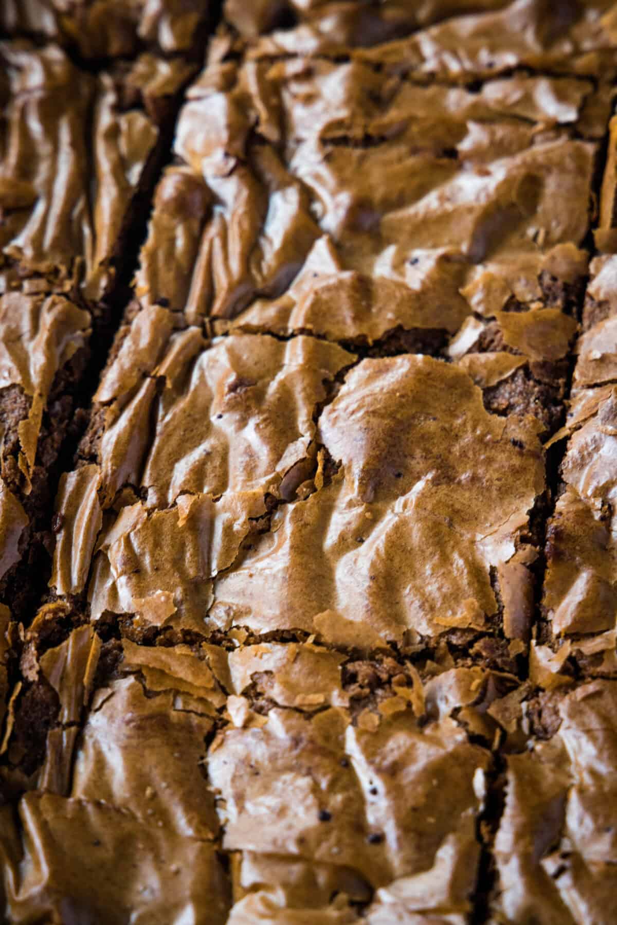 sliced nutella brownies on a cutting board