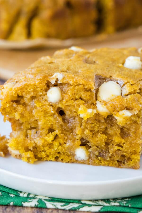 sliced pumpkin blondie on a plate