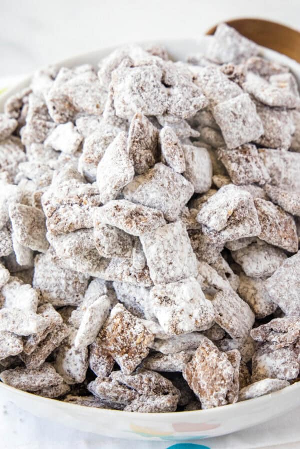 puppy chow in white bowl