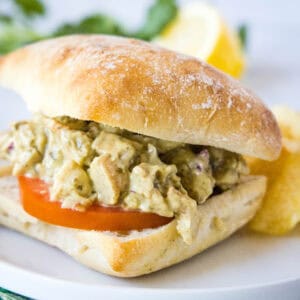 pesto chicken salad sandwich
